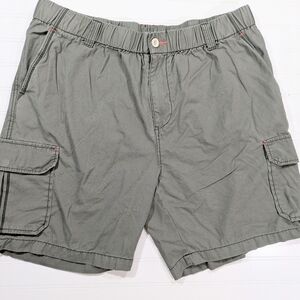 Tommy Bahama Relax Olive Pull On Woven Cotton Shorts Cargo Pockets